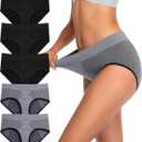 Annenmy Women's Underwear, Seamless Hipster Panties Women Breathable Tag Free Women Brief, Sport Wicking Underwear 5-Pack (Medium)