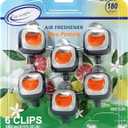 Air Jungles Eleu Pomelo Scent Car Air Freshener Clip, 6 Vent Clips, 4 ml Each, Long Lasting Air Freshener, Up to 180 Days Car Refresher Odor Eliminator
