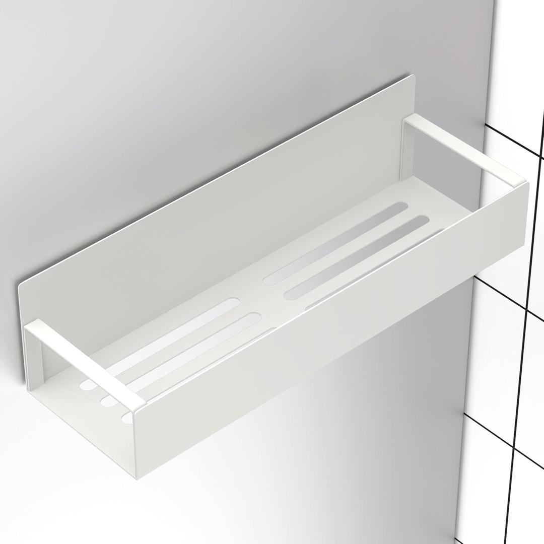 HuggieGems 1 Pack Magnetic Spice Storage Rack Organizer for Refrigerator and Oven, White Fridge Organizers and Storage