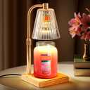 Marycele Candle Warmer Lamp with Timer, Wax Melt Warmer for Jar Candles, Christmas Birthday Gifts for Women Mom Sister Friend, House Warming Gifts for New Home Apartment Decor, Vintage Clear