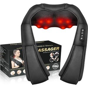 Shiatsu Neck Massager, Back and Neck Massager with Heat, Electric 3D Massage Pillow for Back, Shoulder, Muscle, Office & Home Use, Gift for Women and Men