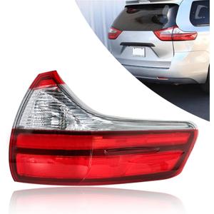 Silscvtt Passenger Side Outer Rear Brake Tail Light Assembly Replacement for 2015-2020 Toyota Sienna Base/L/LE/XLE/Limited Models Red Lens Right Tail Lamp 8155008050 TO2805123