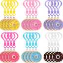 Jadive 24 Pcs Donut Keychain Party Favors for Kids Bulk Valentines Sweet Doughnut Theme Birthday Party Decorations Supplies Pendant Ornament for Boy Girl Gift Reward Goodie Bag Fillers, 6 Colors
