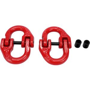1/2 inch Tow Hitch Hammer Lock Safety Chain Adapter Connector Link Hammerlock Coupling Link, G80 Alloy Steel, 12000 Lbs Loading, Red, 2Pcs