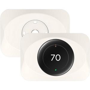 Wall Plate Cover Compatible with Google Nest Learning Thermostat (4th Gen), Practical Trim Kit for Nest Learning Thermostat 4, Snap fit Design, Snap fit Design (Biege, 2 Packs)