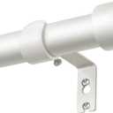 KAMANINA White Curtain Rod 32 to 144 Inch (2.6-12 Feet), 1 Inch Heavy Duty Curtain Rods for Windows, Modern Adjustable Drapery Rods with End Cap (32"-144")