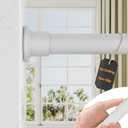 ALLZONE Tension Curtain Rod for Window, 83-123 Inches, Heavy Duty Curtain Rods No Drilling, Non-Slip Bathroom Shower Tension Rod, Renter Friendly, Adjustable, Spring Loaded, Extra Long, White