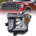 Full LED Headlight Assembly Compatible with GMC Sierra 2500HD 3500HD 2020 2021 2022 2023 Head Light (Only for Full LED Model) Left Driver Side 86788463