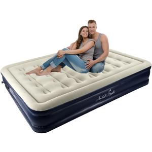 Air Mattresses with Built in Pump, Fast Inflation/Deflation Inflatable Mattress, Foldable Bed Home, Camping & Guests, 16in Bed Height,Blue, Queen Size (Queen (U.S. Standard)) Air Mattresses with Built in Pump, Fast Inflation/Deflation Inflatable Mattress, Foldable Bed Home, Camping & Guests, 16in Bed Height,Blue, Queen Size (Queen (U.S. Standard))