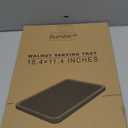 Bamber Wood Serving Tray Wooden Decorative Coffee Tea Platter Black Walnut 15.3 x 11.4 Inches