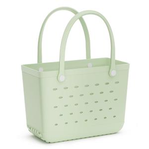 WOOWAVE Beach Bag Rubber Tote （Grayish Green）