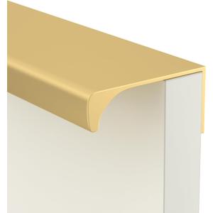 goldenwarm 10 Pack Finger Edge Pulls for Gold Cabinet Handles Drawer Pull for Kitchen Tab Hardware Handle 3 in Hole Centers (4 inch (100mm) Overall Length)