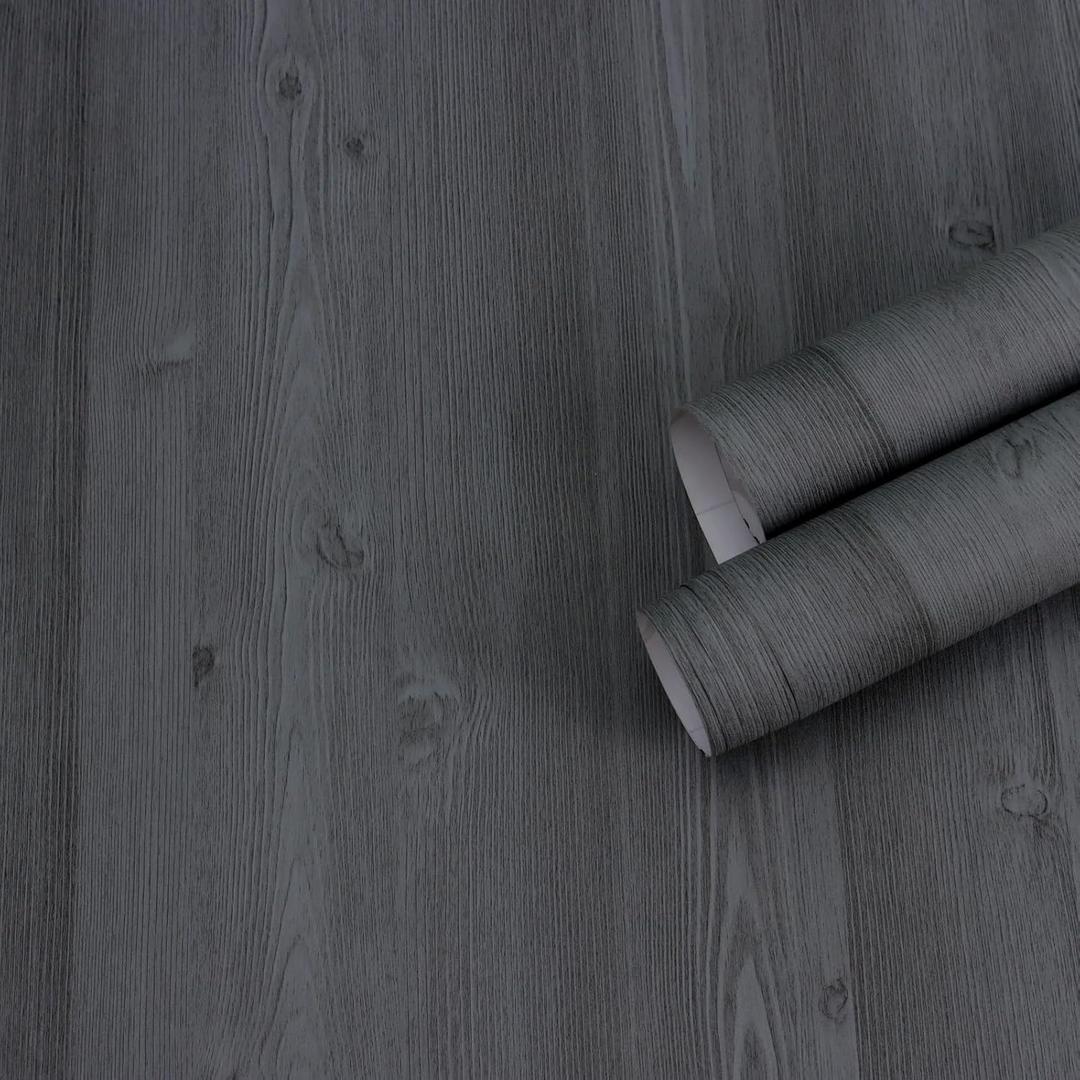5 x LiKiLiKi Wood Grain Contact Paper - Gray Peel and Stick Wallpaper for Countertops, Cabinets, and Drawers - Self-Adhesive, Removable - Vinyl 15.7'' x 118''
