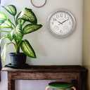 La Crosse Clock 433-3236 14-inch Silas Indoor/Outdoor Galvanized Analog Quartz Wall Clock, Silver