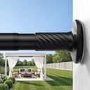 Outdoor Curtain Rod Room Divider Renter Friendly No Drilling Long Adjustable Tension for Outdoor Window Bathroom Rod Diameter 1.26 Inches 44-122 inch