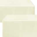 HolidayIdeas 2 Pack Fitted Table Clothes - 48 x 24 Inch - Butter Cream Rectangle Tablecloths for 4 Foot Tables, Polyester Fabric Folding Table Covers for Parties, Holiday Dinner, Wedding, Trade Show