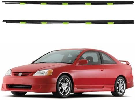 2 Pcs Left & Right Door Belt Moldings Window Weatherstrip Compatible with Honda Civic EK Coupe 1996 1997 1998 1999 2000, Replaces # 72410-S03-003 72450-S03-003