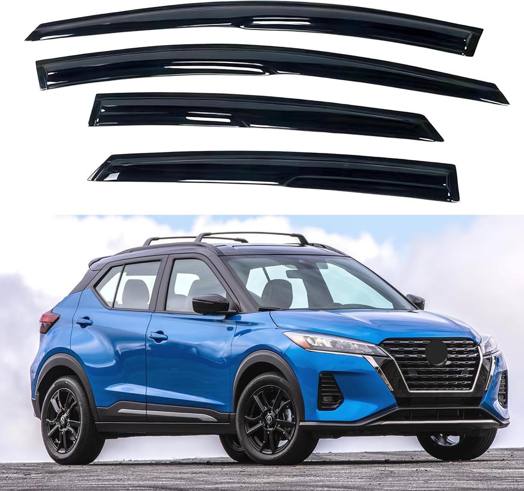 IG Window Visor for Nissan Kicks 2018-2024, Rain Guard Tape-On Extra Durable Sun Wind Side Vent Window Deflector Mugen Style, 2018 2019 2020 2021 2022 2023 2024