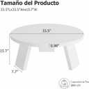 Garvee Round Coffee Table, Modern Center Table with Inclined Legs, Accent Cocktail Tables for Living Room, Bedroom, Easy Assembly, White, 33.5 Dia. x 15.75 H Inches