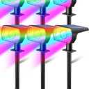 Kaxiida Solar Color Changing Lights Outdoor, 7 Lighting Modes Solar Lights Outdoor Waterproof IP68, Multicolor RGB Outdoor Powered Light for Garden Yard Patio Landscape Decor