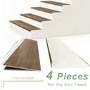 Non Slip Stair Treads for Stair Remodel, 4 Pieces 47x11.8 inch Wood Plastic Composite Stair Treads for Home Decor with 2 inch Square Nose Profile Bullnose Wood Treads Caps (Walnut)