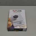 Taylor Glass Top Food Scale with Touch Controls, 11 lb Capacity, Sleek Silver Design, Accurate and Easy-to-Use Scale for Cooking and Baking