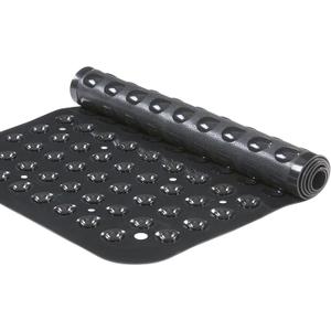YANZIFLY Bathtub Mat for Shower: Soft Silicone Bath Mat Non Slip with Suction Cups Tub Mat for Bathroom for Family Extra Large Shower matt Machine Washable - Black 40" x 16" (Rectangular)