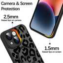 ZIYE Made for iPhone 14 Case with Magnetic [Compatible with MagSafe] Leopard Print Pattern Matte Design Lens Cover & Shockproof Protection Men and Women Case for iPhone 14 (Black)