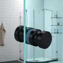 YIDELAI-Glass Door Handle, 2.4 inch Aluminum Alloy Single Hole Handle, Solid Cylindrical Shower Room Sliding Glass Door Handle, Bathroom Shower Room Accessories.(1, black2)