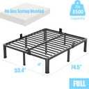 FUIOBYVV Full Size Bed Frame with Round Corner Edge Legs, 14 Inch Heavy Duty Support 3500 lbs Metal Platform Bed Frame Full, No Box Spring Needed/Non-Slip/Steel Slat Support/Noise Free
