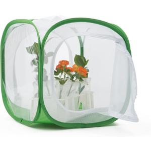 Two Doors Monarch Butterfly Habitat, Insect Mesh Cage, Caterpillar Enclosure Terrarium Pop-up (12 X 12 X 12 Inches)