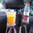 Amelity Multifunctional Car Back Seat Hooks with Cup Holder, Water Cup Hook (Beige)