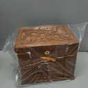 Changsuo Wooden Jewelry Box for Women, Organizer Box of Solid Wood with Lock and Key for Jewelries, Watches, Necklace, Ring, Lockable Storage Case (Cherry)