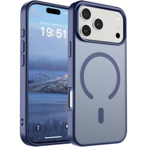 SUPFINE Magnetic for iPhone 17 Pro Max Case (Compatible with MagSafe)(Military Grade Drop Protection) Translucent Matte Shockproof with Anti-Fingerprint Phone Cover,Lavender Gray