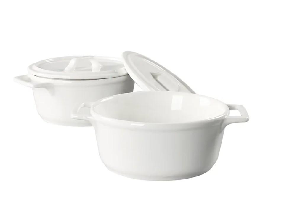 Ceramic Mini Round Cocotte Set, 13.5 Ounces Small Casserole Dishes with Lids and Handles, Set of 2, Individual Baking Ramekins, Oven, Microwave & Dishwasher Safe