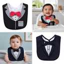 Baby Toddler Infant Boys Girls Drool Drooling Bibs Bowtie Tuxedo Bow Neck Tie Burp Cloths Unisex Pack