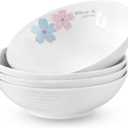 Large Pasta Ceramic Salad Bowl, Soup Bowls, Serving Dinner, Set of 4 Gift for Housewarming 56Oz Kitchen Dinner 8 inches, Microwave Dishwasher Safe