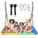 Everyfun Tree Swing for Kids and Adults, 60" Waterproof Rectangle Platform Swing, 700lbs Heavy Duty with Adjustable Straps, Colorful