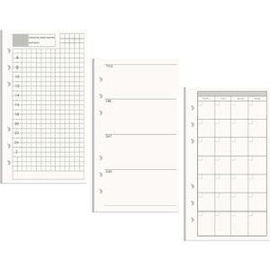 AxeWoodz A6 Refill Paper 3 Pack Undated Daily Weekly Monthly Binder Inserts 6-Hole Punched Filler Paper Planner Refills, 135 Sheets/270 Pages Refillable Planner Binder Papers