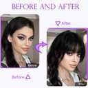 Clip in Bangs,100% Human Hair,French Bangs for Women, Wispy Bangs with Temples for Daily Wear, Hairpieces Ash Blonde