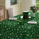 XCHI Green Shamrocks St. Patrick's Day Tablecloth Rectangle Table Cloth Washable Table Covers for Indoor Dining Home Party Decorations 60x84 Inch