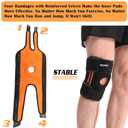 2 x Knee Brace Black for Men Women, Side Double Elastic Supports for Patellar Pad Realign Knee, Maximum Pain Support for Arthritis Pain, Meniscus Tear, Injury Recovery, Exercise Training. Black & Orange