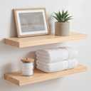 Homeforia 20 Inch Floating Shelves, High-End Solid Pine Wood, Set of 2