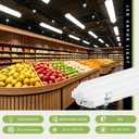 4FT LED Wide Vapor Tight Light, 60W/50W/40W 3CCT IP65 Shop Light 4-Pack
