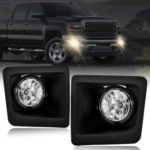 Fog Lights Compatible with 2014 2015 GMC Sierra 1500,Bumper Driving Fog Lamp Assembly, Halogen BulbsOEM-Style Replacement, DOT Certified1 Pair