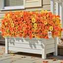 Alupssuc 20 Bundles Artificial Fall Flowers for Outdoors Decoration, UV Resistant Silk Colorful Morning Glory Realistic Faux Flowers Plants for Planter Porch Patio Yard Balcony, Fall Yellow&Orange