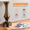 Seealle Upgraded Touch Lamps for Night Stands Set of 2 - Bedside Lamps with USB C+A, 3 Way Dimmable for Bedroom Living Room End Tables Office(Brown)