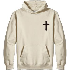 Christian Sweatshirts for Men Christ Cross Pullover Hoodie Inspirational Faith Graphic Long Sleeve Sweatshirt (XL)