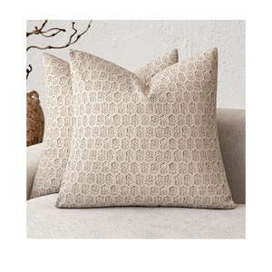 Foindtower Set of 2 Decorative Neutral Floral Print Throw Pillow Covers Vintage Accent Farmhouse Cushion Covers Boho Home Decor for Sofa Couch Chair Bedroom Living Room,22×22 Inch,Ivory Beige