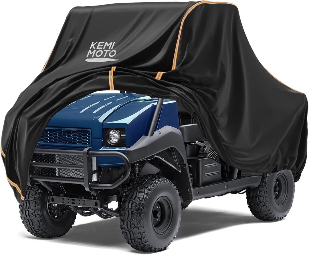 KEMIMOTO UTV Cover, All-Weather Protection UTV Cover Two Seater Compatible with Kawasaki Mule 4000/4010 Can-Am Defender Ranger XP 1000 WOLVERINE RMAX2 Pioneer UFORCE, 2-3 Seaters 140" x 75" x 58"